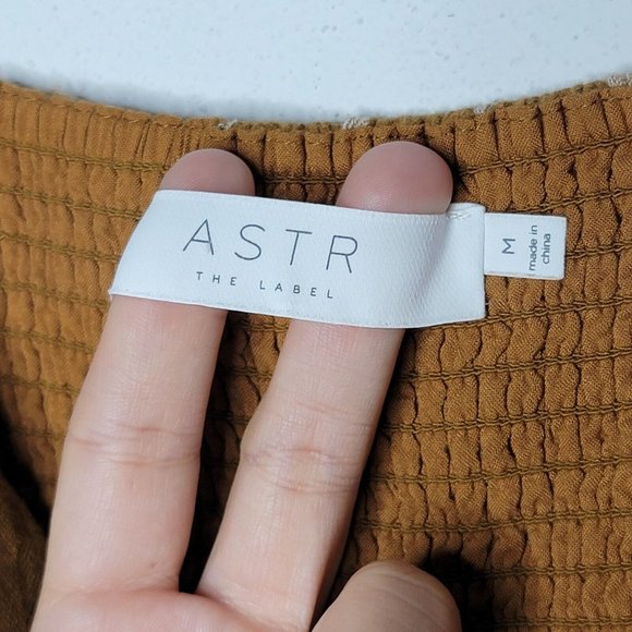 ASTR The Label Medium‎ M Brown / White Striped Wide Leg Spaghetti Strap Jumpsuit - Picture 5 of 6